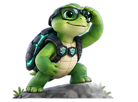 SecTurbo mascot standing confidently